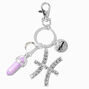 Pisces Mystical Gem Silver Zodiac Keychain,