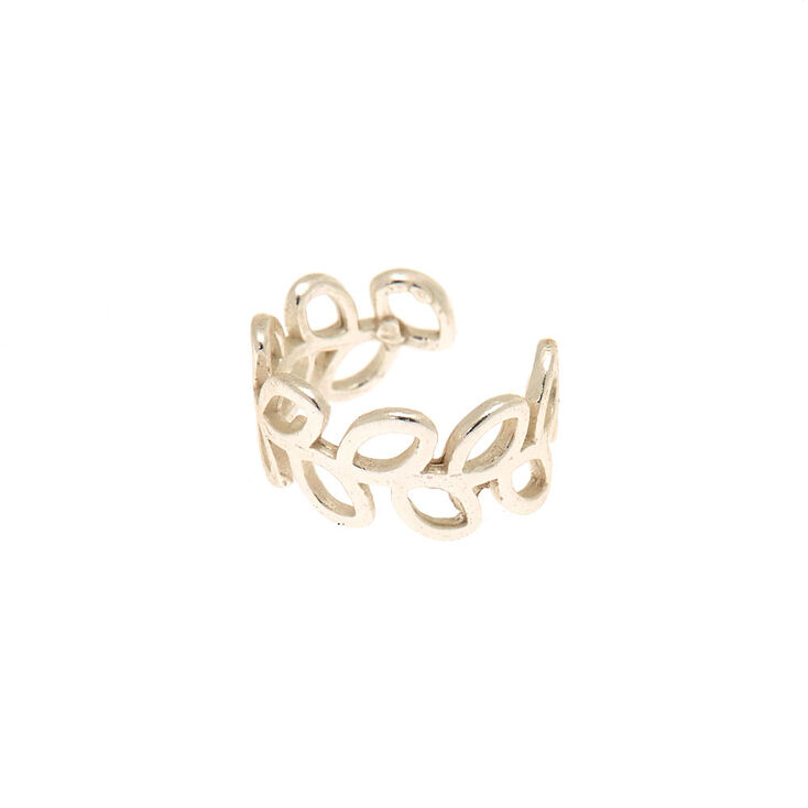 Sterling Silver Leaf Band Ear Cuff,