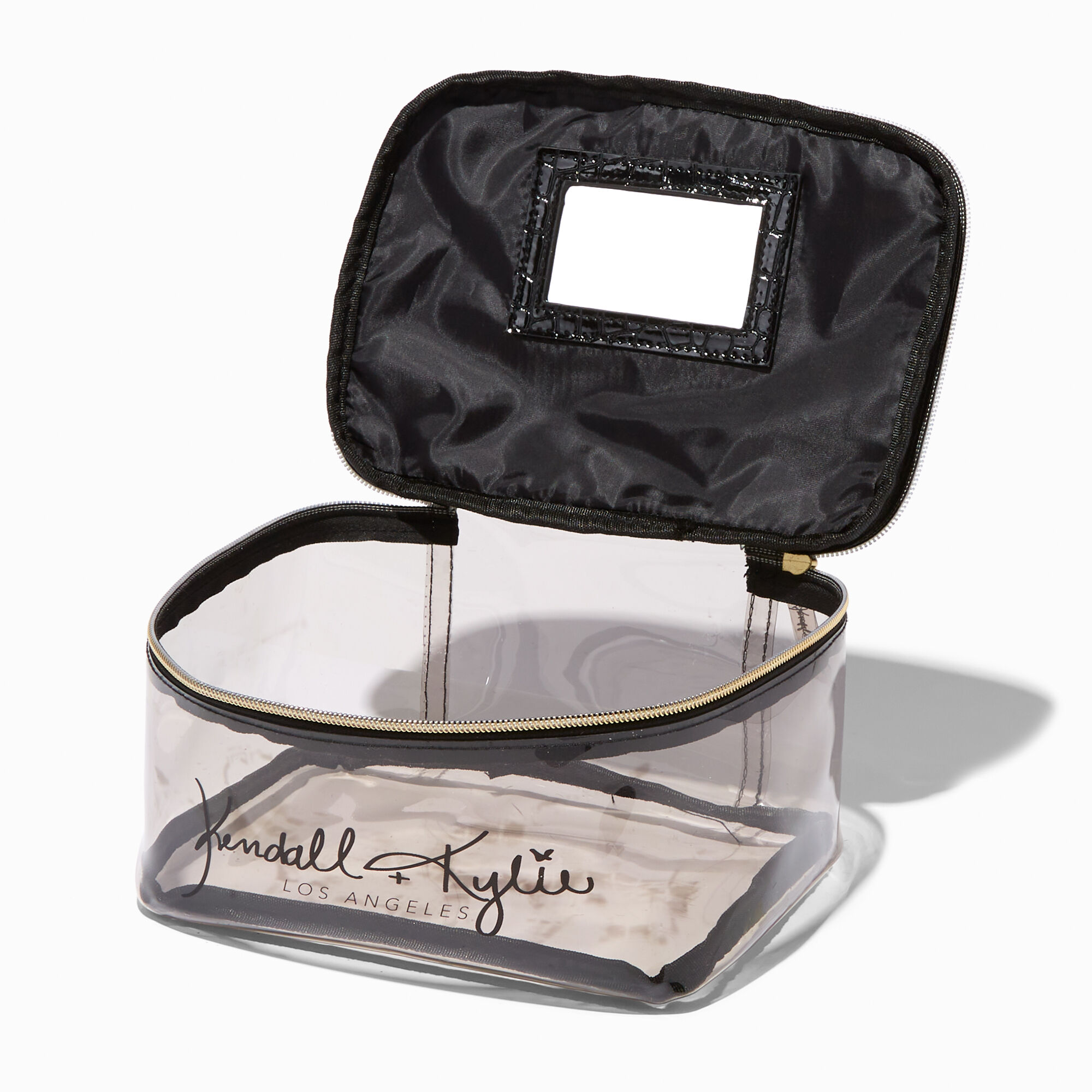 KENDALL KYLIE Black Snakeskin Cosmetic Bag Set 2 Pack Icing US