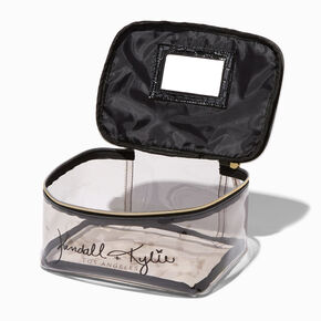 KENDALL + KYLIE Black Snakeskin Cosmetic Bag Set - 2 Pack,