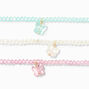 Pastel Butterfly Beaded Stretch Bracelets - 3 Pack,