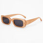 Rectangular Retro Sunglasses - Latte,