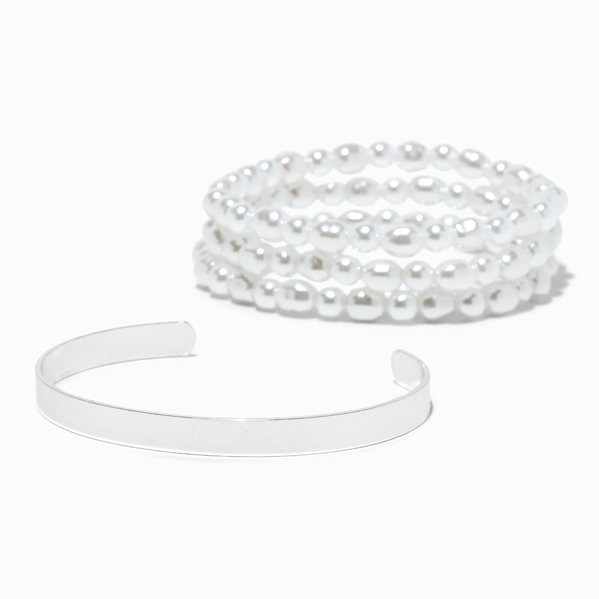 Faux pearl stretch discount bracelet