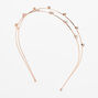 Gold Pearl and Rhinstone Double Row Headband,