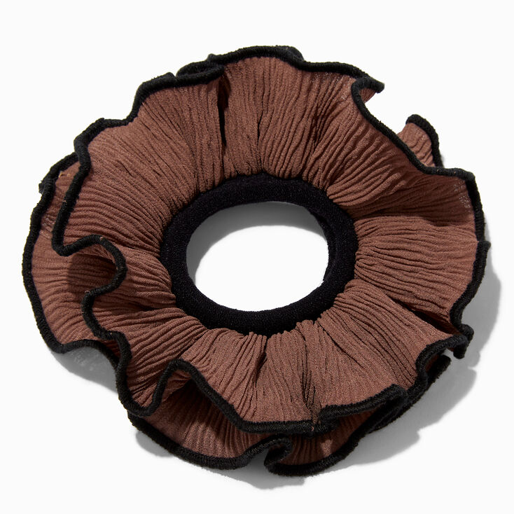Brown Ruffle Hair Scrunchie,