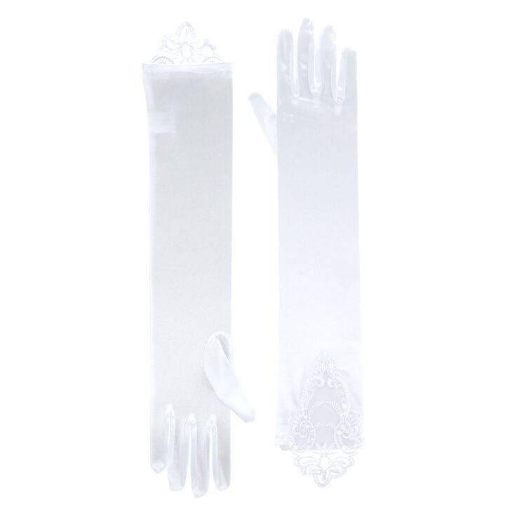 Long Lace Gloves - White,
