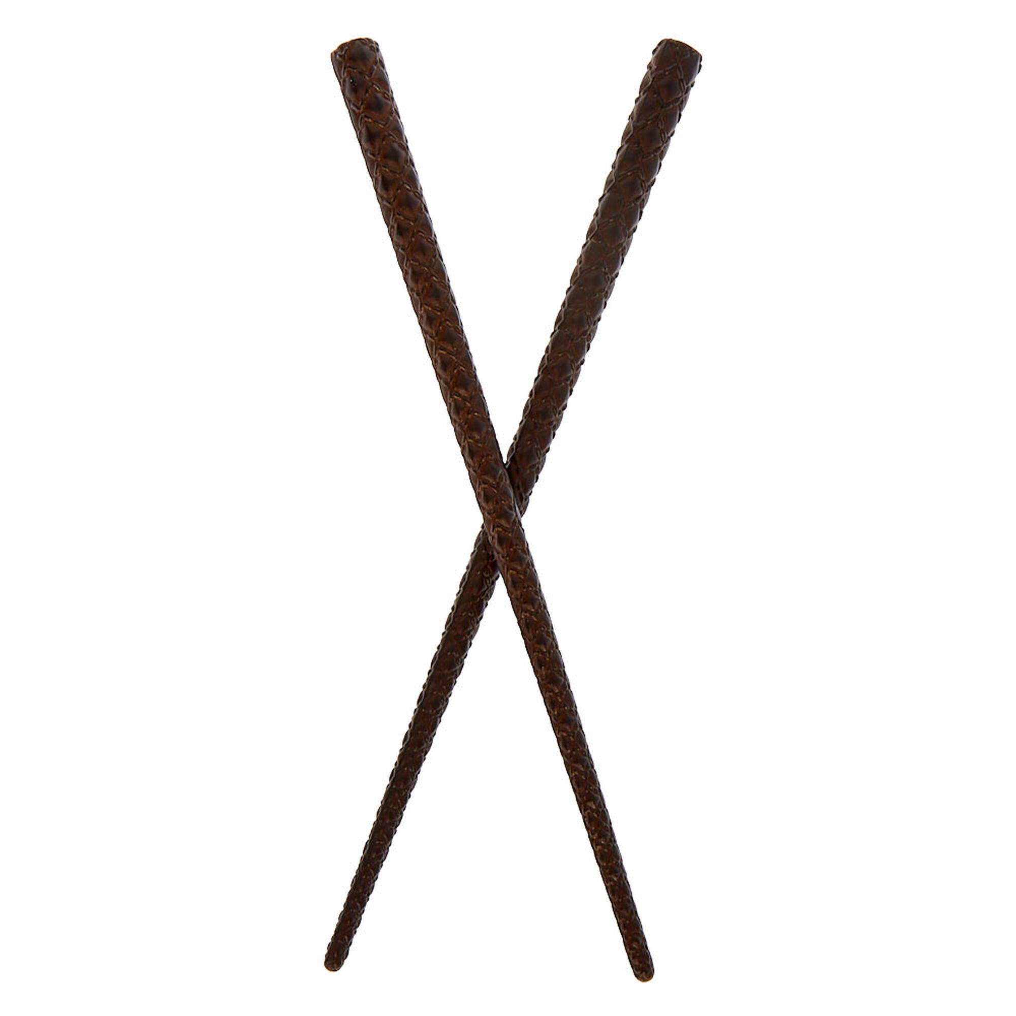 Dark Wooden Quilted Hair Sticks - Brown, 2 Pack | Icing US