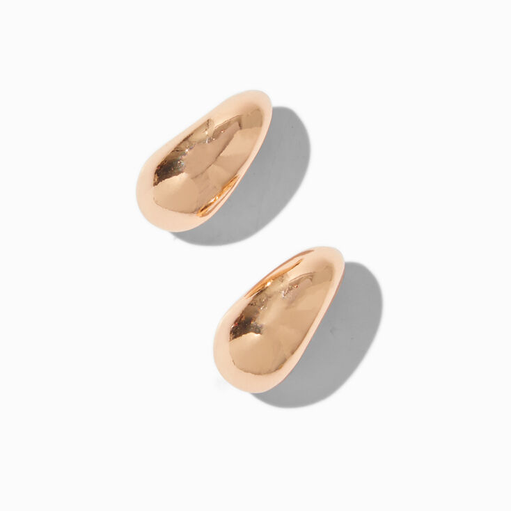 Gold-tone Bean 15MM Hoop Earrings,
