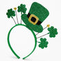 St. Patrick&#39;s Day Green Leprechaun Hat &amp; Shamrock Headband,