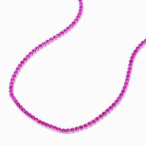 Pink Crystal Chain Necklace,