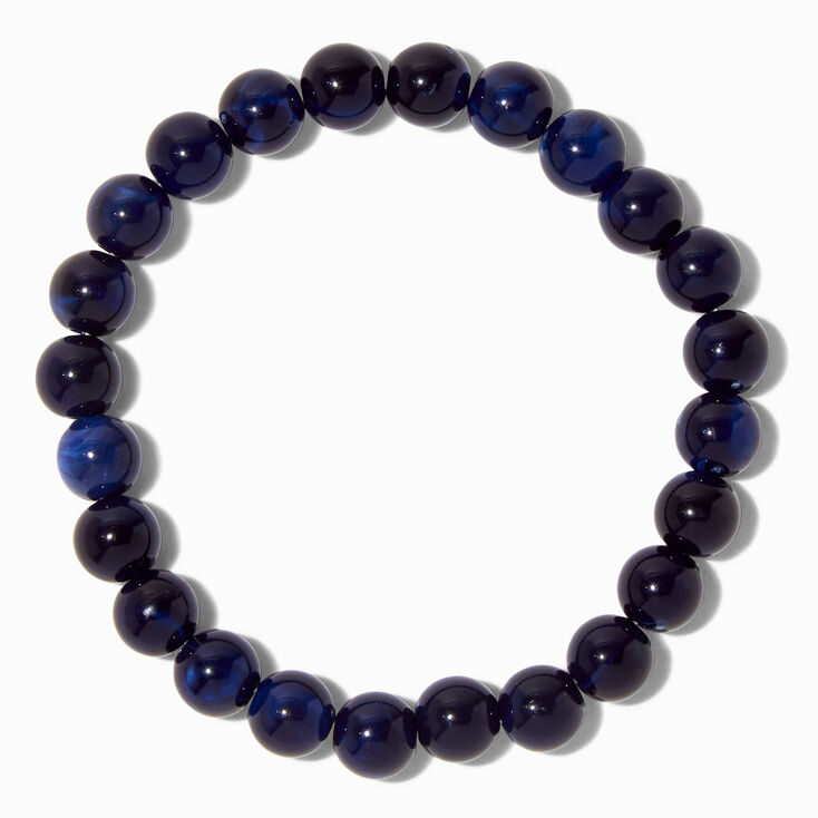 Navy Blue Beaded Stretch Bracelet,