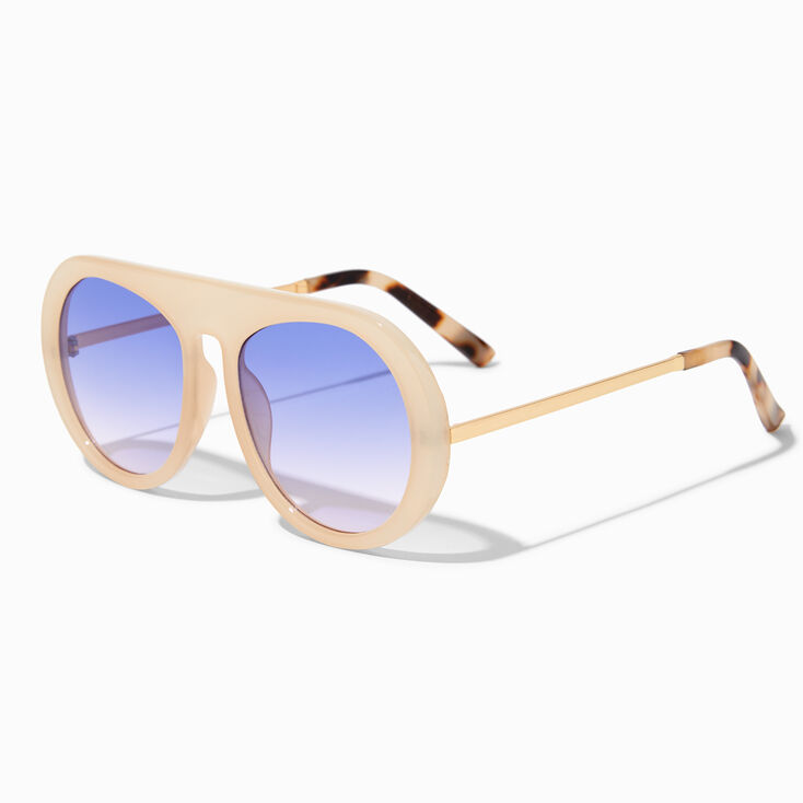 Ivory &amp; Tortoiseshell Aviator Sunglasses,