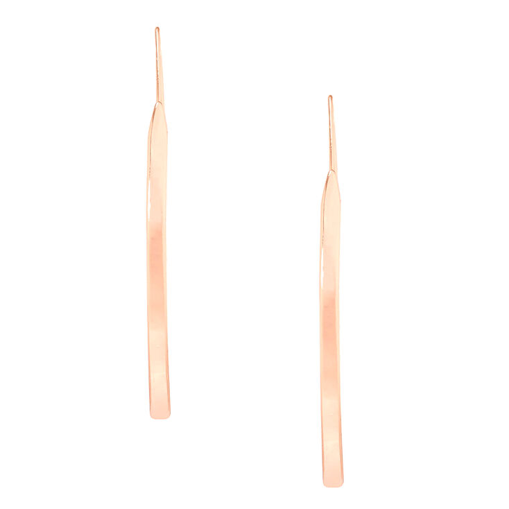 Rose Gold Bar Drop Earrings,