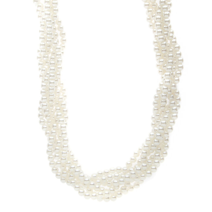Twisted Ivory Pearl Necklace,