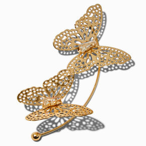 Gold-tone Filigree Double Butterfly Ear Cuff ,