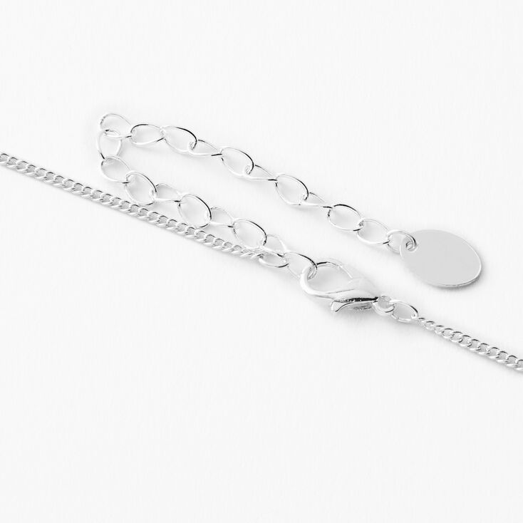 Silver Birthstone Color Tag Pendant Necklace - May,