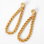 Gold 2&quot; Double Chain Drop Earrings,