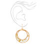 Gold 1.5&quot; Resin Floral Hoop Drop Earrings - Yellow,