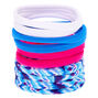 Tie Dye Retro Rolled Hair Ties - Blue, 10 Pack,