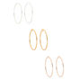 Mixed Metal 40MM Clip-On Hoop Earrings - 3 Pack,