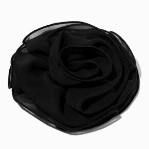 Black Rosette Large Floral Hair Clip,