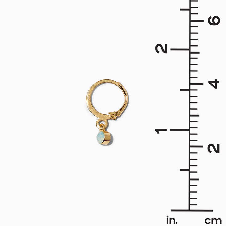 Gold-tone Aqua Stone Stackable Earrings - 3 Pack,