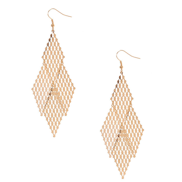 Gold Mesh Metal Drop Earrings Icing Us Gold Mesh Metal Drop Earrings