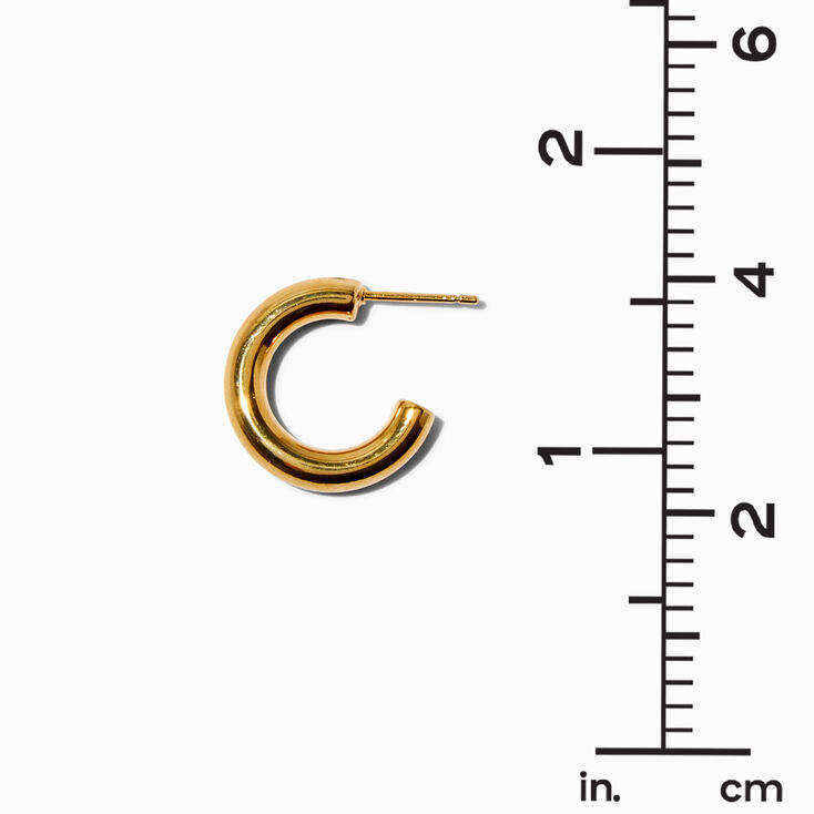 ICING Select 18k Yellow Gold Plated 12MM Post Back Hoop Earrings,