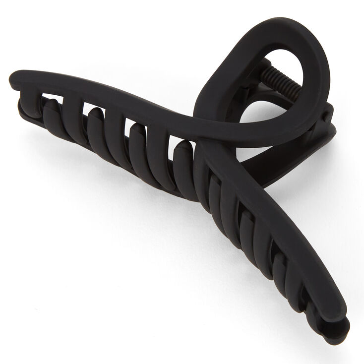 Black Loopy Large Matte Hair Claw,