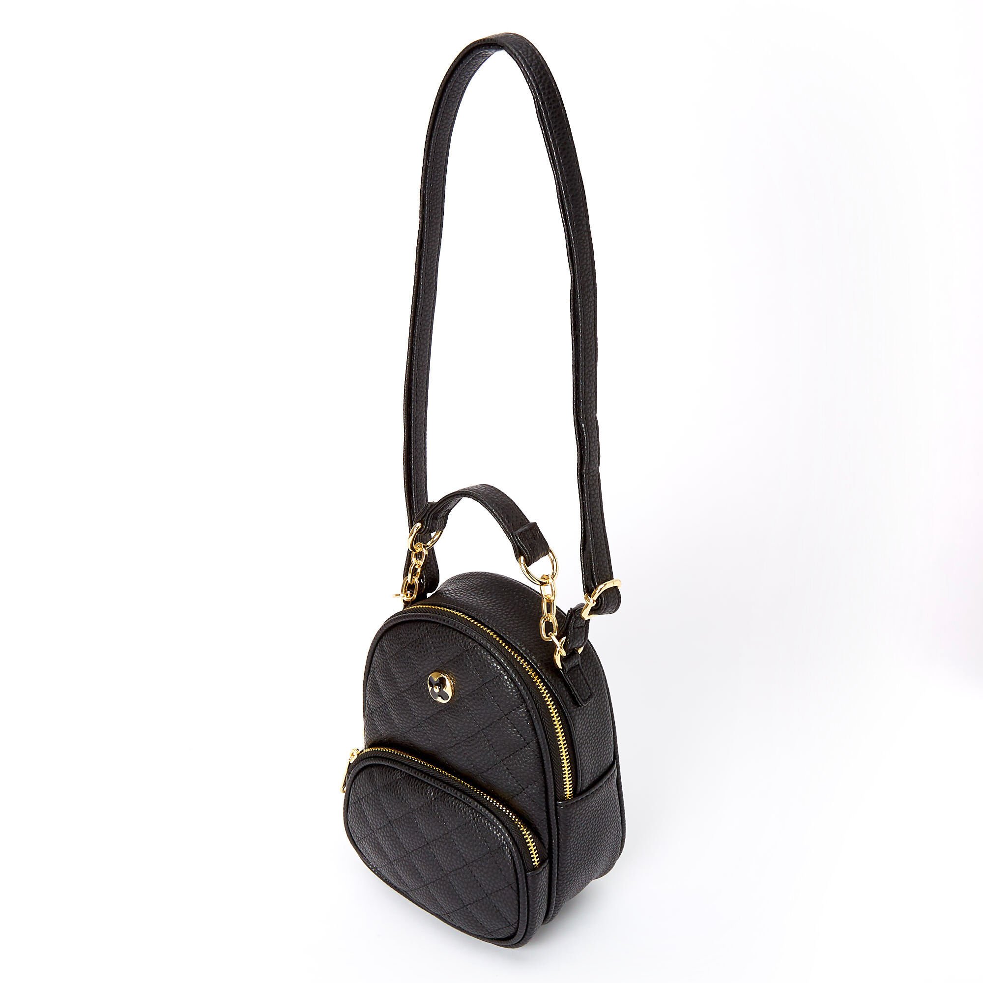 black quilted mini backpack