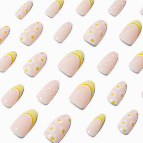 Daisies &amp; Polka Dots Almond Vegan Faux Nail Set - 24 Pack,
