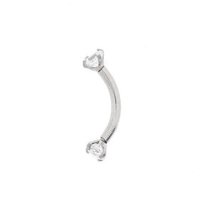 Silver 16G Cubic Zirconia Rook Earring,