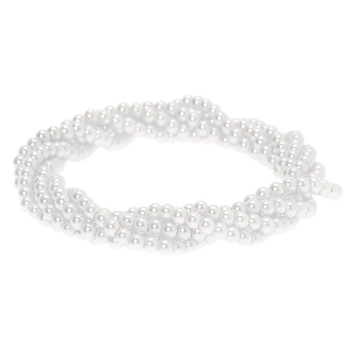Pearl Twist Stretch Bracelet - White,