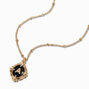 Gold Antique Style Initial Pendant Necklace - A,