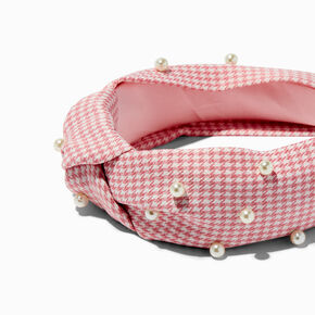 Mean Girls&trade; x ICING Pink Houndstooth Pearl Knotted Headband,