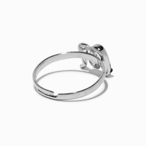 Silver-tone Snake Initial Ring - M,