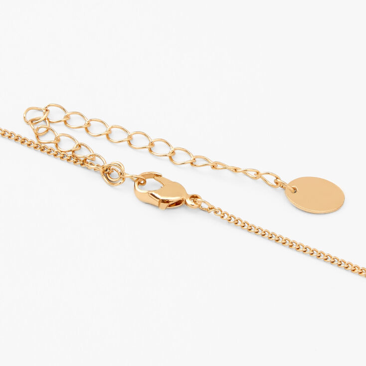 Gold Initial Rectangle Medallion Pendant Necklace - A,
