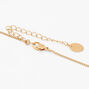 Gold Initial Rectangle Medallion Pendant Necklace - A,