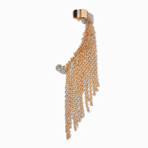 Gold-tone Fringe Cuff Connector Earring,