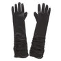 Black Satin Ruched Gloves,