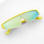 Neon Shield Sunglasses - Lime Green,