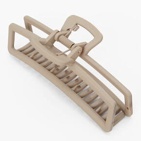 Tan Large Rectangle Hair Claw,