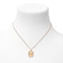 Gold-tone Initial Rectangle Medallion Pendant Necklace - M,