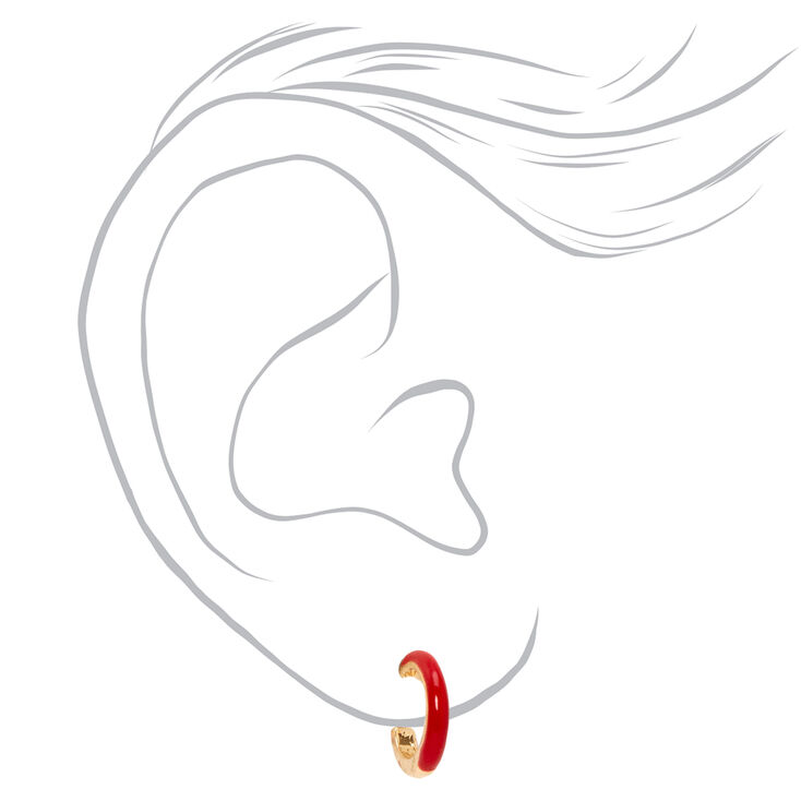 Tri Color Stud &amp; Hoop Earring Set - 6 Pack,
