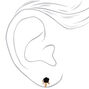 Gold Clip On Floral Stud Earrings - Black,