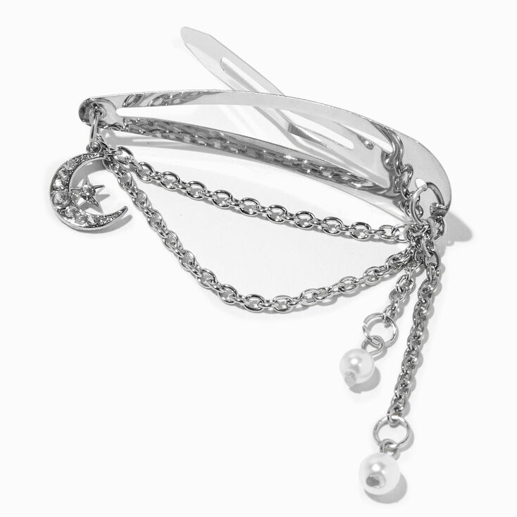 Celestial Swag Silver Snap Hair Clip,