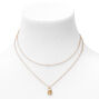 Gold Padlock Necklace, Earrings, &amp; Ring Set - 3 Pack,