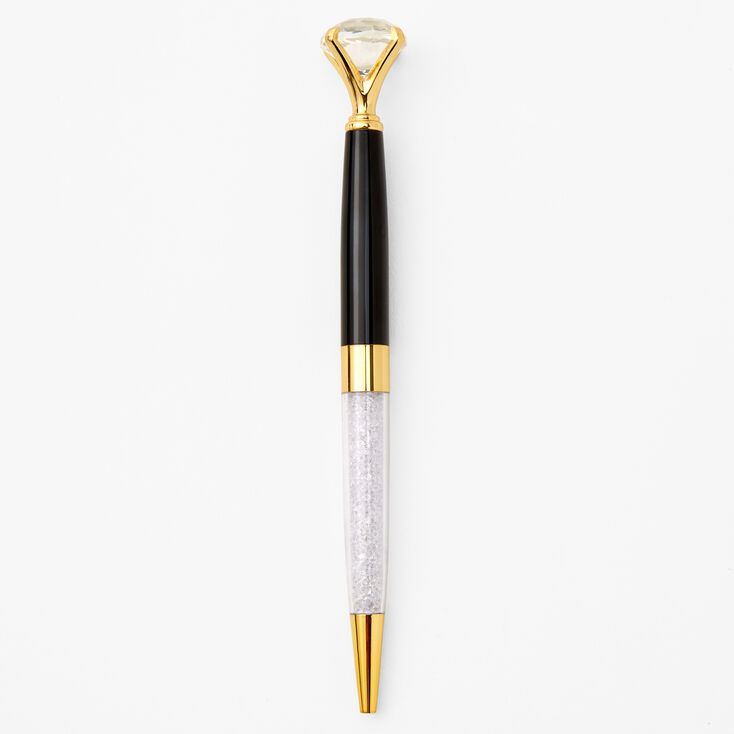 Shaker Diamond Top Pen - Black &amp; Gold,