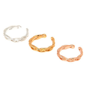 Mixed Metal Braided Toe Rings - 3 Pack,