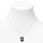 Silver Initial Rectangle Mood Pendant Necklace - M,